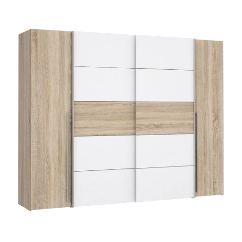 Szafa ubraniowa 270 cm Przesuwna Kolor Dąb Sonoma/Biały